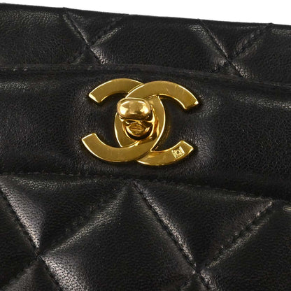 Chanel 1994-1996 Black Lambskin Medium Diana Shoulder Bag