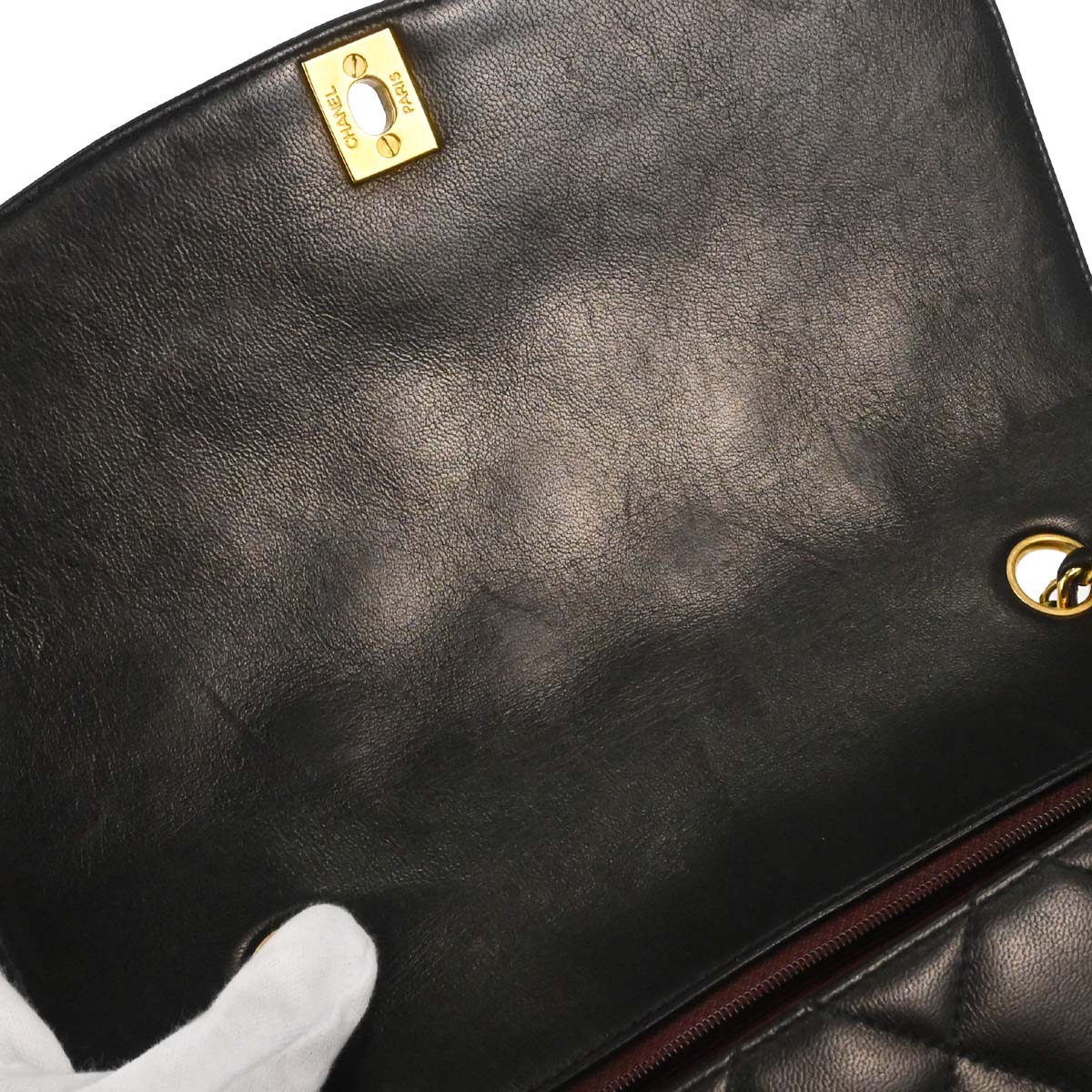 Chanel 1994-1996 Black Lambskin Medium Diana Shoulder Bag
