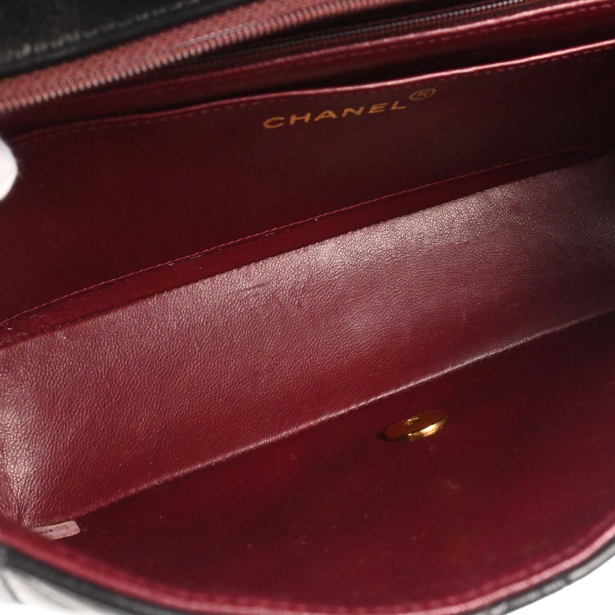 Chanel 1994-1996 Black Lambskin Medium Diana Shoulder Bag