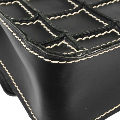 Chanel 2002-2003 Black Calfskin Wild Stitch Choco Bar Waffle Shoulder Bag