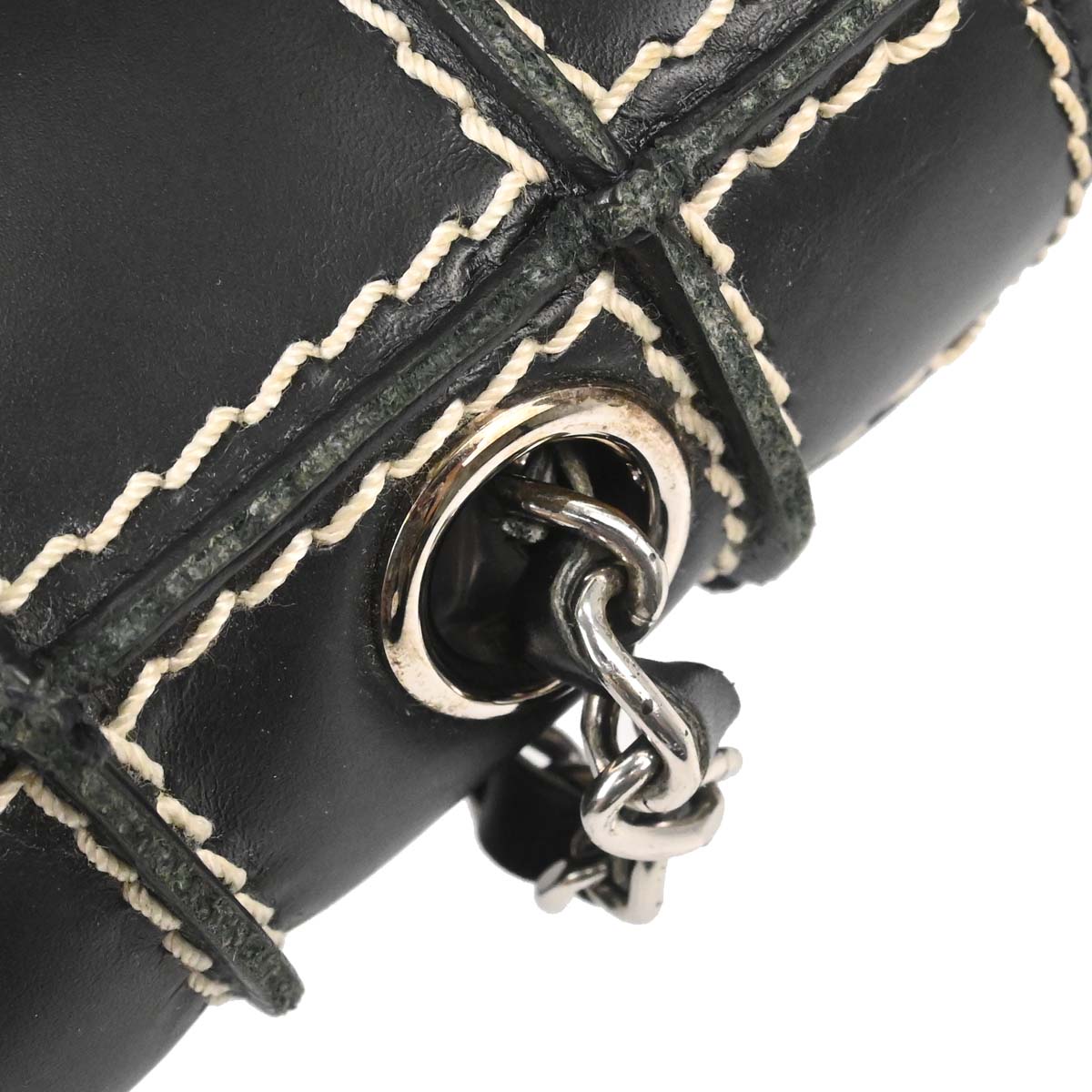 Chanel 2002-2003 Black Calfskin Wild Stitch Choco Bar Waffle Shoulder Bag