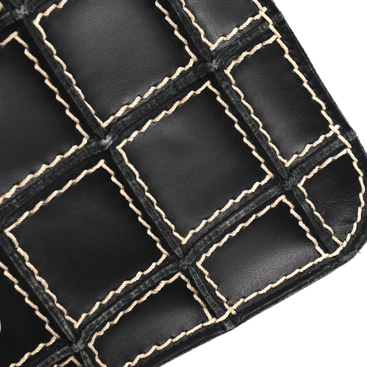 Chanel 2002-2003 Black Calfskin Wild Stitch Choco Bar Waffle Shoulder Bag