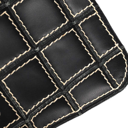 Chanel 2002-2003 Black Calfskin Wild Stitch Choco Bar Waffle Shoulder Bag