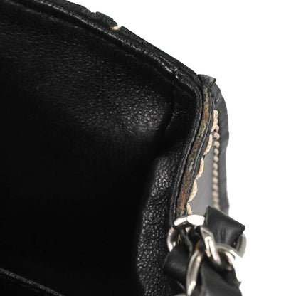 Chanel 2002-2003 Black Calfskin Wild Stitch Choco Bar Waffle Shoulder Bag