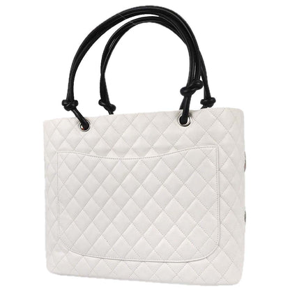 Chanel * 2005-2006 White Calfskin Python Cambon Ligne Tote Handbag