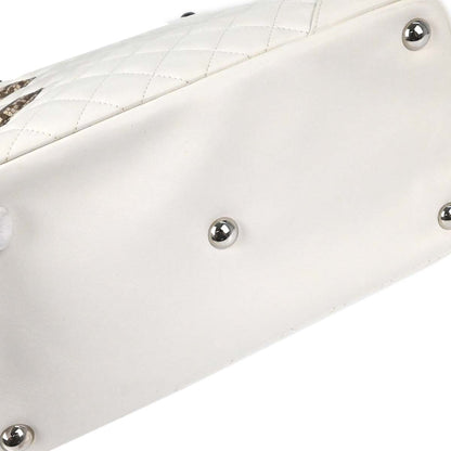 Chanel * 2005-2006 White Calfskin Python Cambon Ligne Tote Handbag