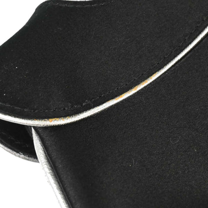 Christian Dior Black Satin Crystal Chain D Flap Shoulder Bag