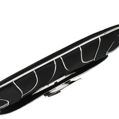 Christian Dior Black Satin Crystal Chain D Flap Shoulder Bag