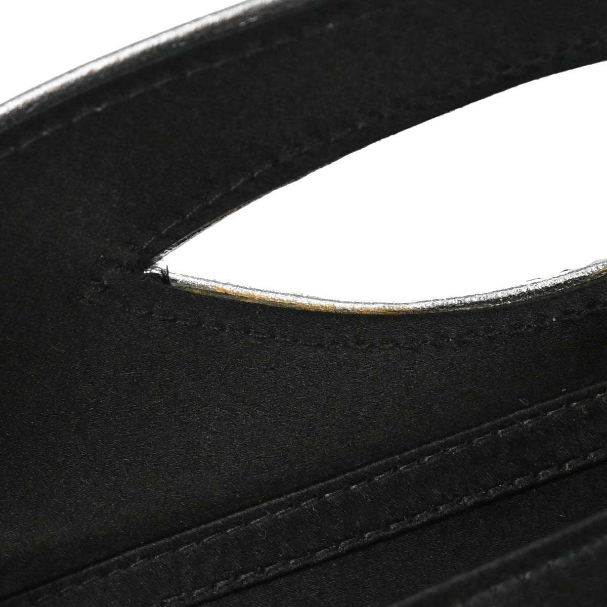 Christian Dior Black Satin Crystal Chain D Flap Shoulder Bag