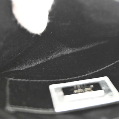 Christian Dior Black Satin Crystal Chain D Flap Shoulder Bag
