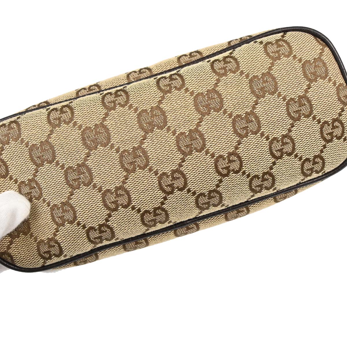 Gucci Beige Brown Canvas GG Handbag