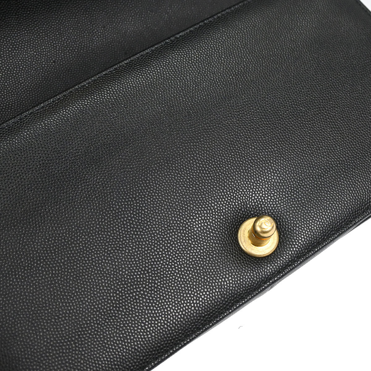 Boy Chanel 2018-2019 Black Caviar Skin Medium Chain Shoulder Bag