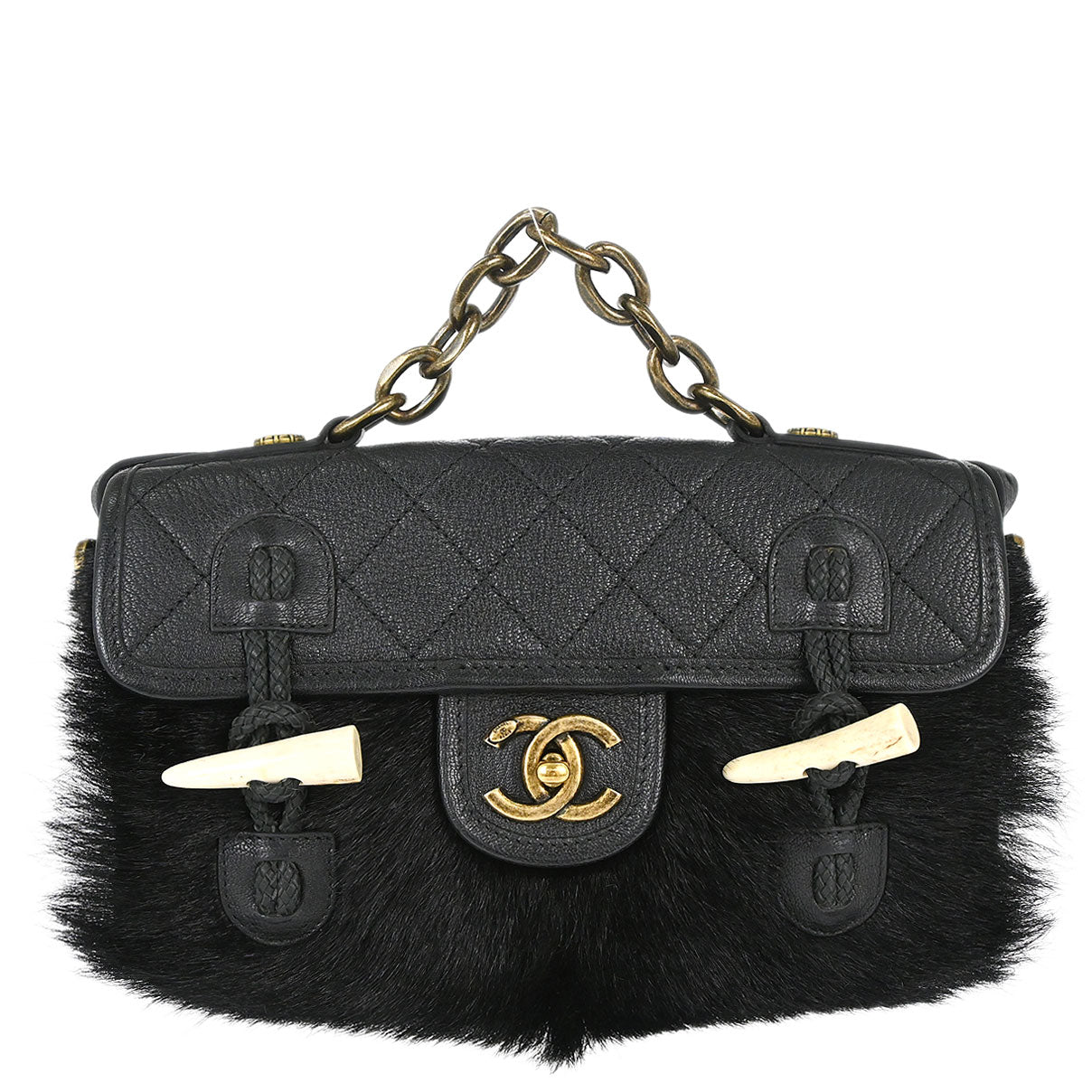 Chanel Black Calfskin Paris-Salzburg Cowboy 2way Messenger Handbag