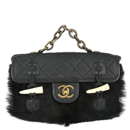 Chanel Black Calfskin Paris-Salzburg Cowboy 2way Messenger Handbag