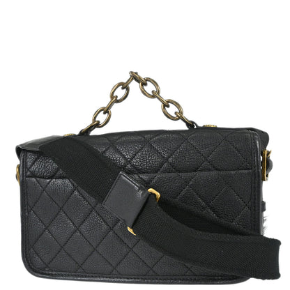Chanel Black Calfskin Paris-Salzburg Cowboy 2way Messenger Handbag