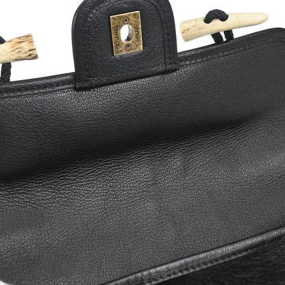Chanel Black Calfskin Paris-Salzburg Cowboy 2way Messenger Handbag