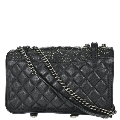 Chanel 2014 Black Lambskin Paris-Dallas Studded Flap Shoulder Bag