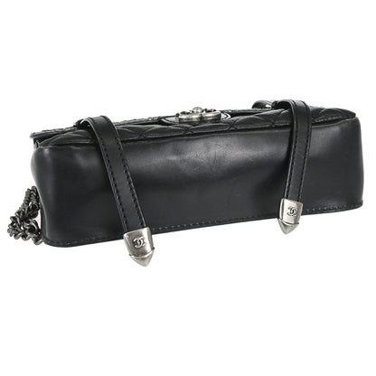 Chanel 2014 Black Lambskin Paris-Dallas Studded Flap Shoulder Bag