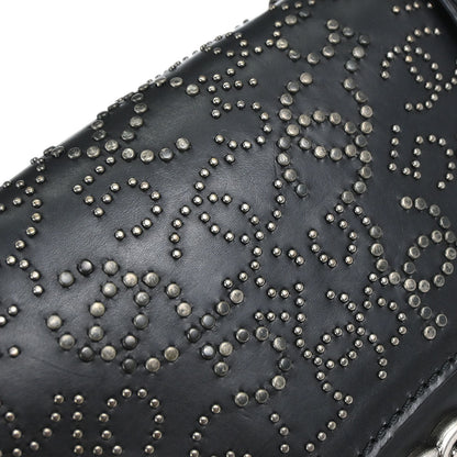 Chanel 2014 Black Lambskin Paris-Dallas Studded Flap Shoulder Bag