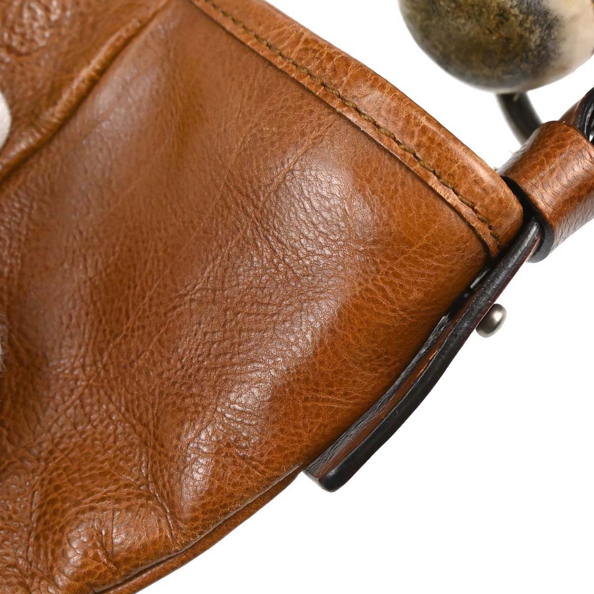 Yves Saint Laurent Brown Water Buffalo Mombasa Handbag