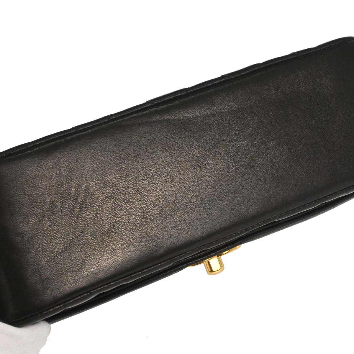 Chanel 1991-1994 Black Lambskin Small Diana Shoulder Bag