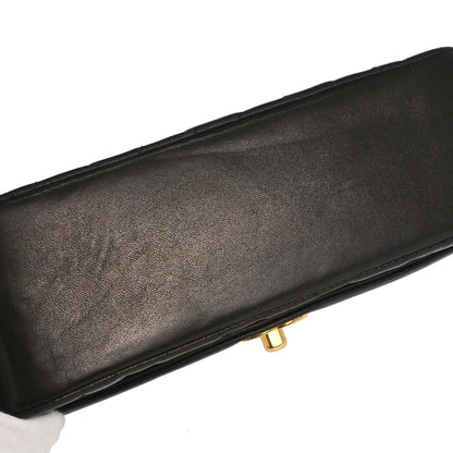 Chanel 1991-1994 Black Lambskin Small Diana Shoulder Bag