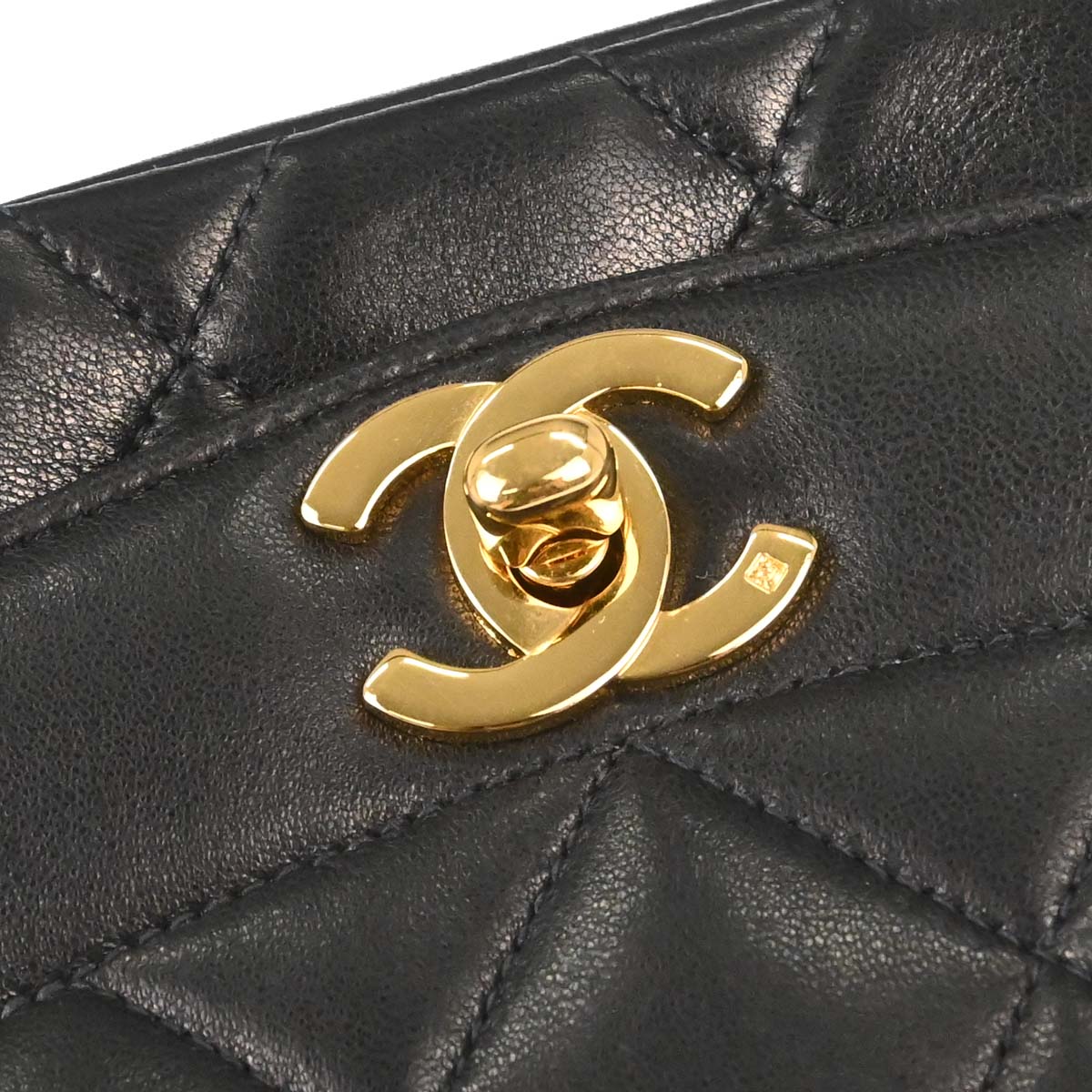 Chanel 1991-1994 Black Lambskin Small Diana Shoulder Bag