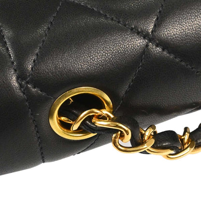 Chanel 1991-1994 Black Lambskin Small Diana Shoulder Bag