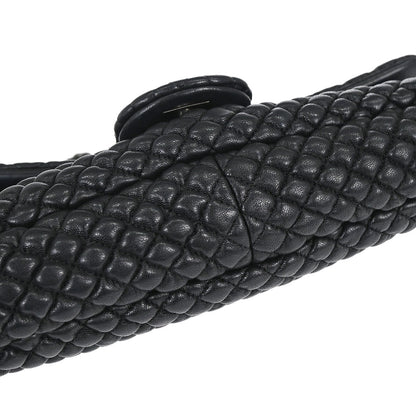 Chanel 2015-2016 Black Lambskin Bubble Quilted Shoulder Bag