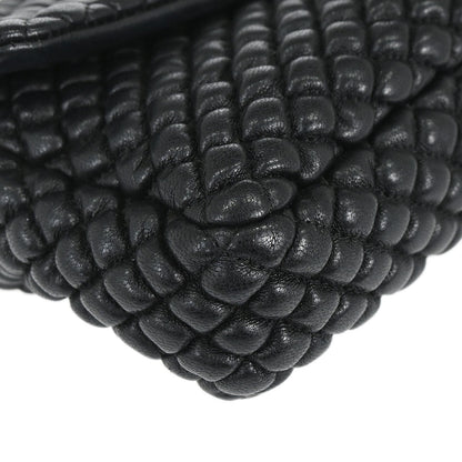Chanel 2015-2016 Black Lambskin Bubble Quilted Shoulder Bag