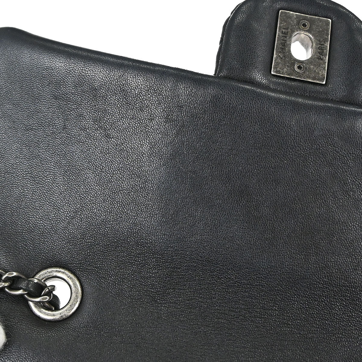 Chanel 2015-2016 Black Lambskin Bubble Quilted Shoulder Bag
