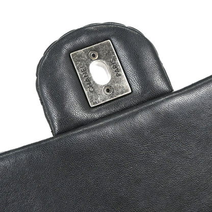 Chanel 2015-2016 Black Lambskin Bubble Quilted Shoulder Bag