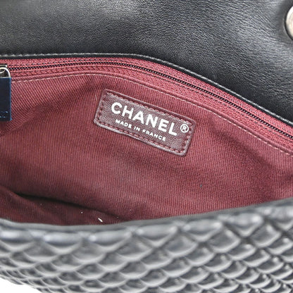 Chanel 2015-2016 Black Lambskin Bubble Quilted Shoulder Bag