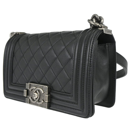 Boy Chanel Black Lambskin Small Chain Shoulder Bag