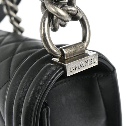 Boy Chanel Black Lambskin Small Chain Shoulder Bag