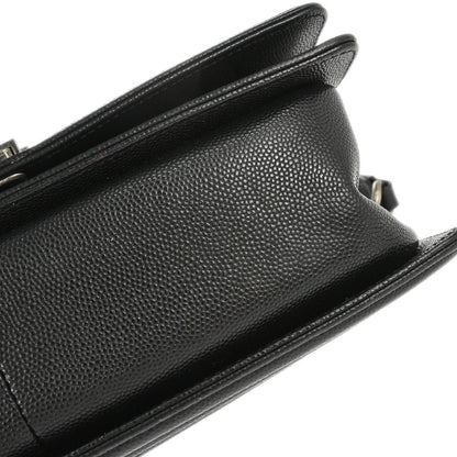 Boy Chanel 2017 Black Caviar Skin Medium Shoulder Bag