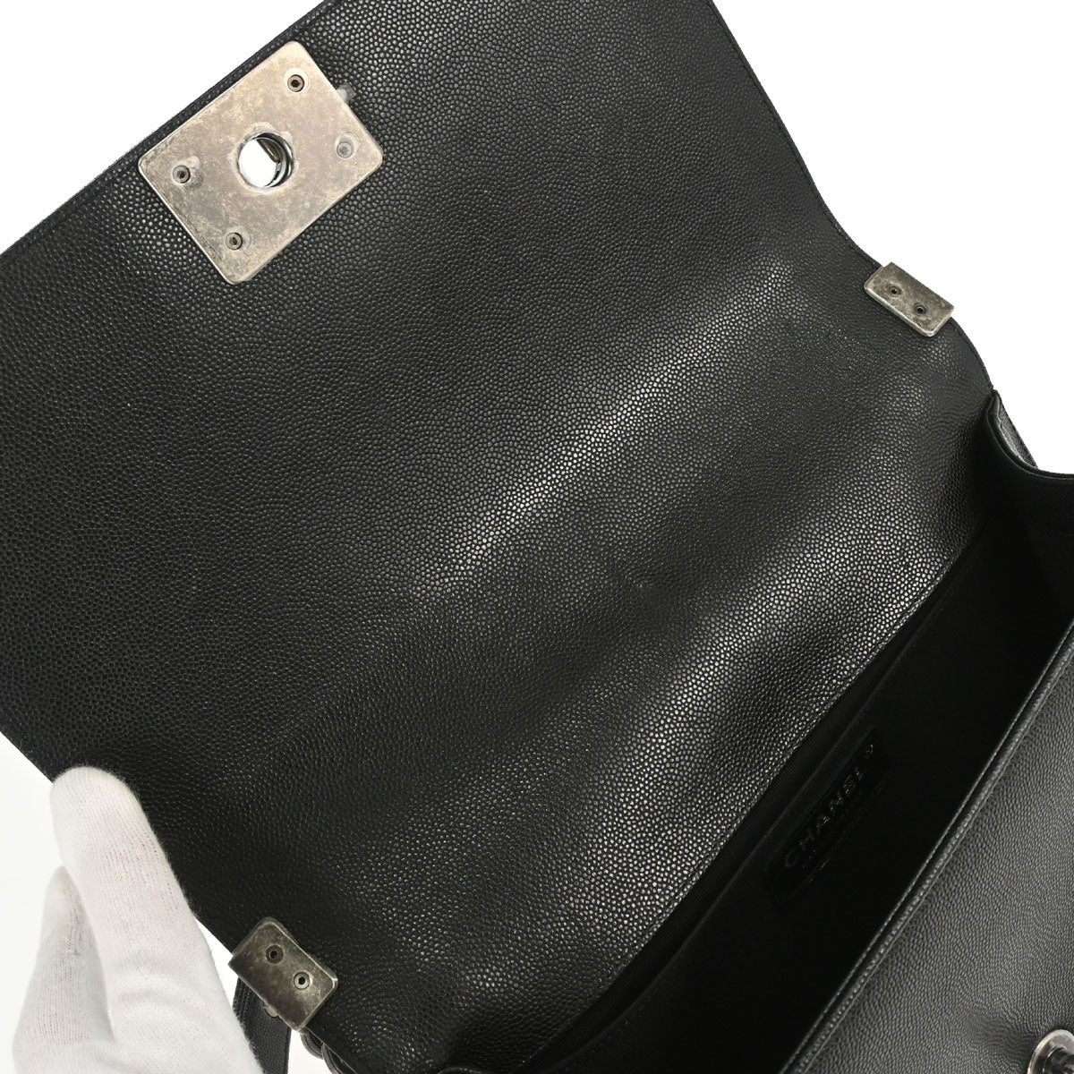 Boy Chanel 2017 Black Caviar Skin Medium Shoulder Bag