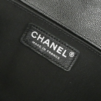 Boy Chanel 2017 Black Caviar Skin Medium Shoulder Bag