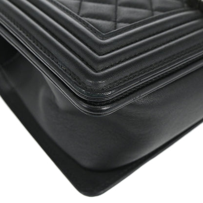 Boy Chanel Black Lambskin Medium Chain Shoulder Bag