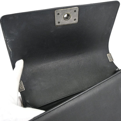 Boy Chanel Black Lambskin Medium Chain Shoulder Bag