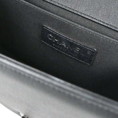 Boy Chanel Black Lambskin Medium Chain Shoulder Bag