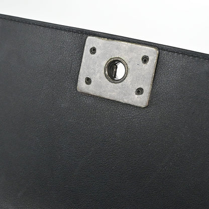 Boy Chanel Black Lambskin Medium Chain Shoulder Bag
