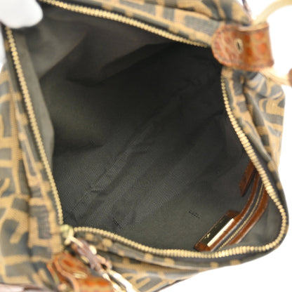 Fendi * Brown Zucca Crocodile Chef Hobo Handbag