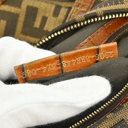 Fendi * Brown Zucca Crocodile Chef Hobo Handbag
