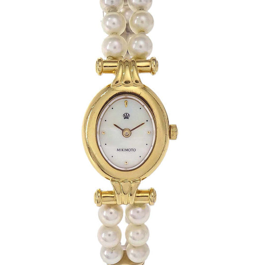 Mikimoto JAL Pearl Quartz Watch SS