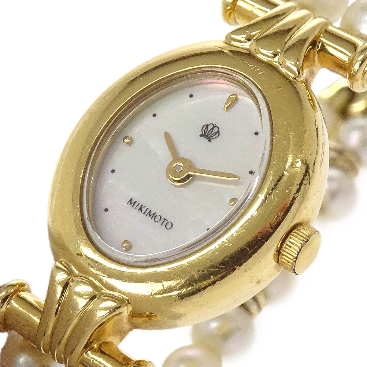 Mikimoto JAL Pearl Quartz Watch SS