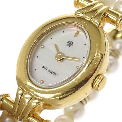 Mikimoto JAL Pearl Quartz Watch SS