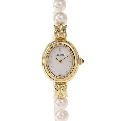 Mikimoto Pearl Quartz Watch 18KYG