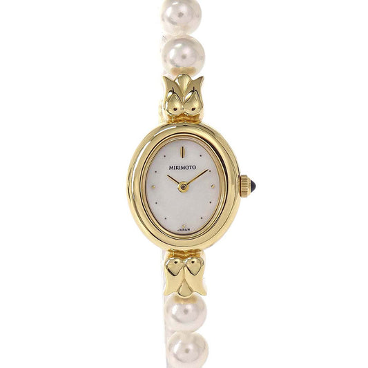 Mikimoto Pearl Quartz Watch 18KYG
