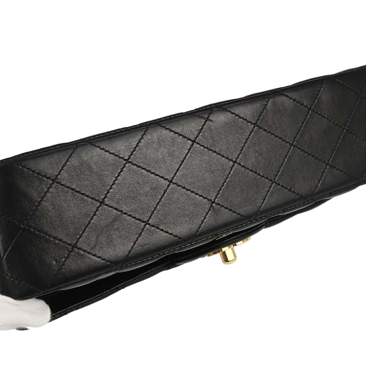 Chanel 2009-2010 Black Lambskin Medium Classic Double Flap Shoulder Bag